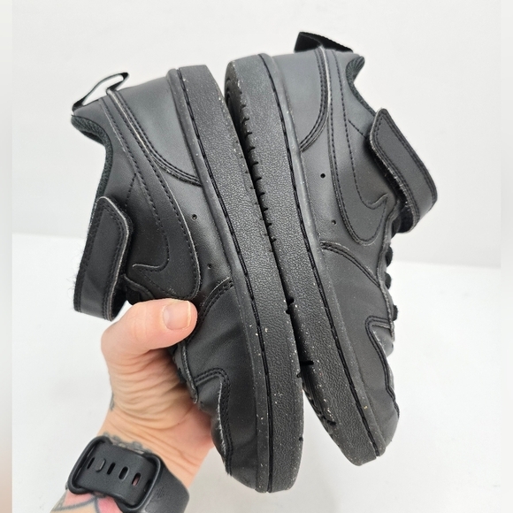 Nike | Court Borough black leather sporty low-top sneakers | Toddler 12.5 - Picture 10 of 11